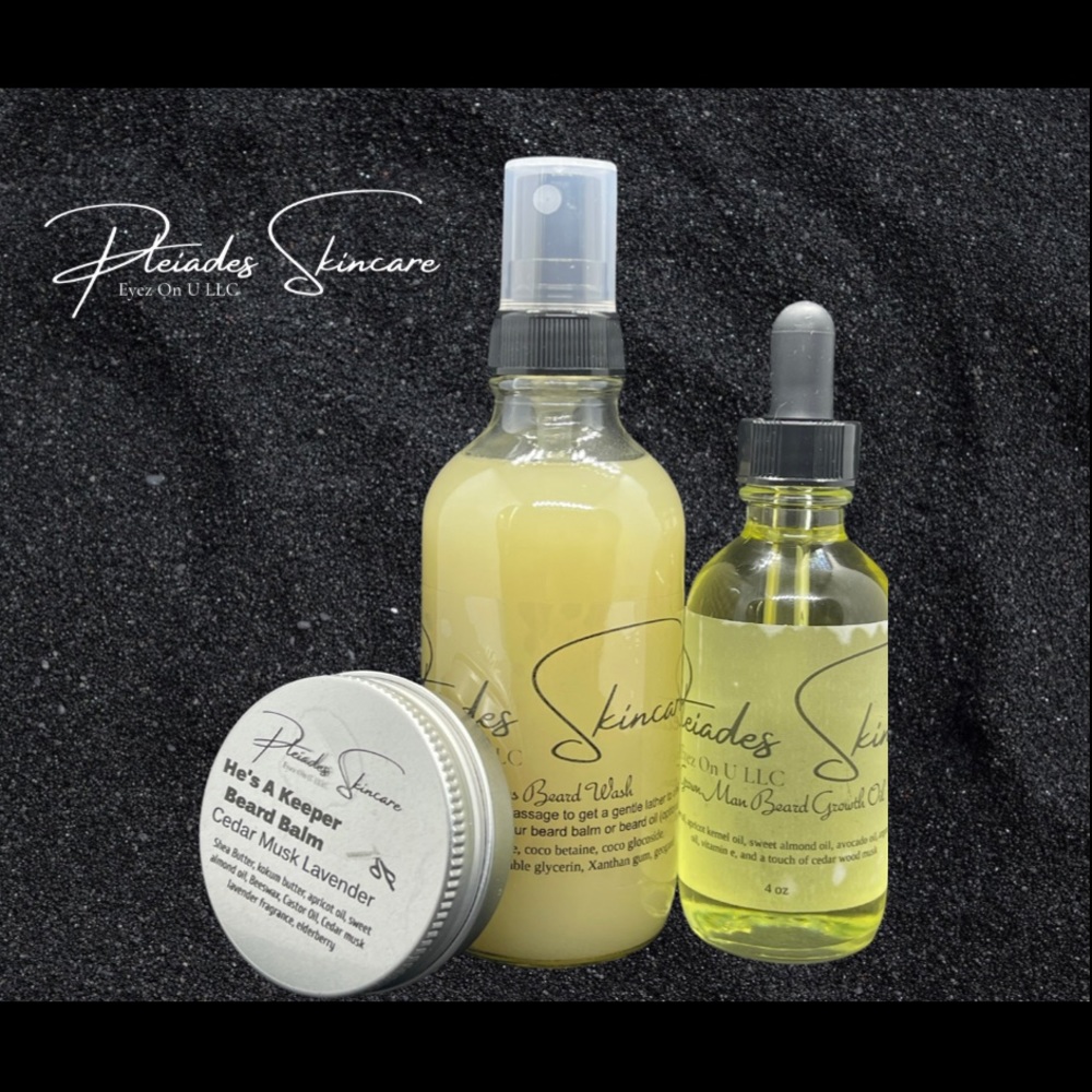 Pleiades Skincare (an eyez on u company) mens beard care set
